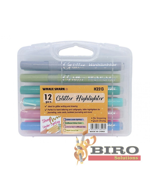Marker Glitter 12 culori, cutie plastic, ML50-21